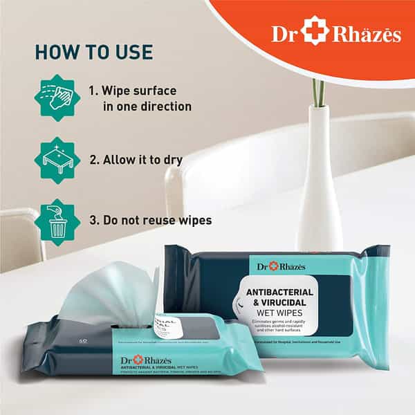 Dr Rhazes Anti Bacterial + Virucidal Wet Wipes (20 Pcs)