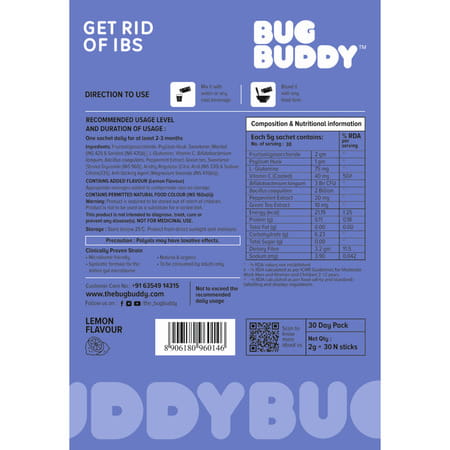 Bug Buddy Get Rid Of Ibs | Probiotic Ibs Medicine (5 Billion Cfu) | 30 Days Pack