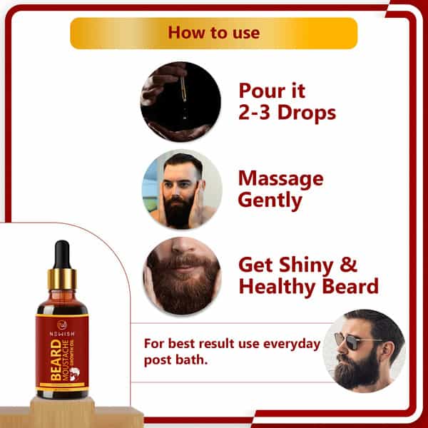 Newish Beard Growth Oil For Men 50Ml (Pack Of 2)