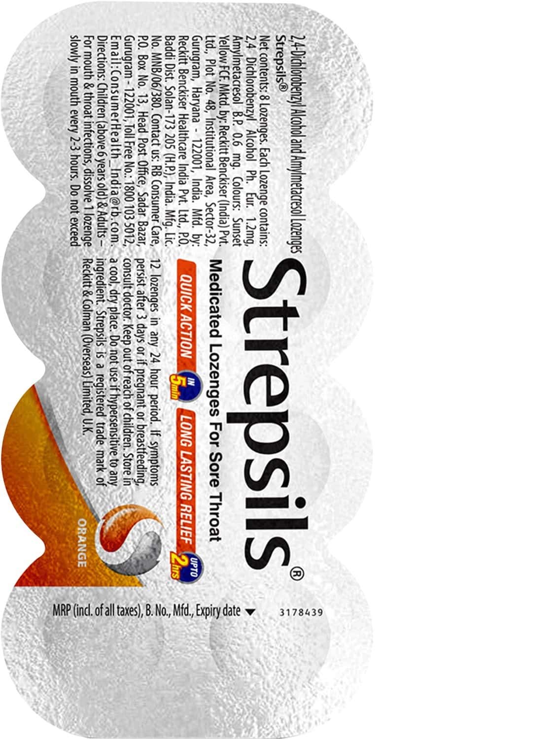 Buy STREPSILS BLISTER ORANGE 8'S PACK OF 5 STRIPS Online & Get Upto 60% ...