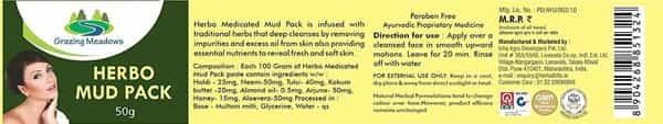 Grazing Meadows Herbo Medicated Mud Pack 50Gms (Pack Of 5)