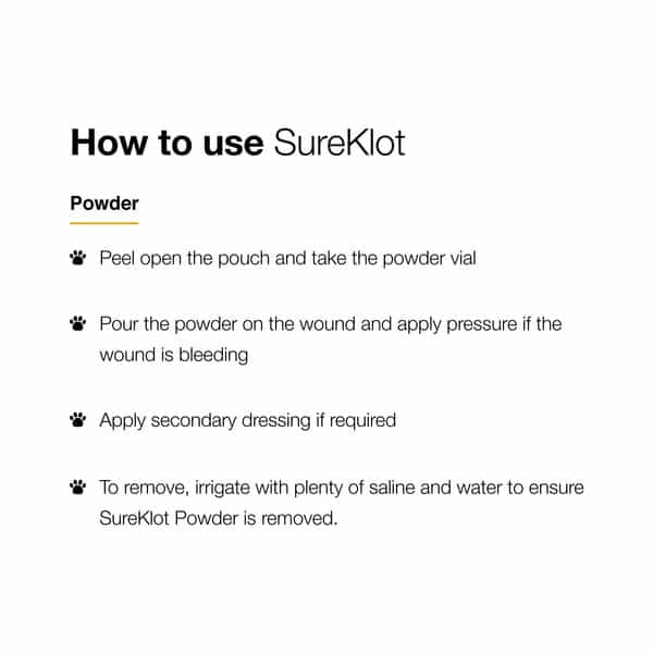 Sureklot Rapid Action Wound Powder For Animals - 10 Ml