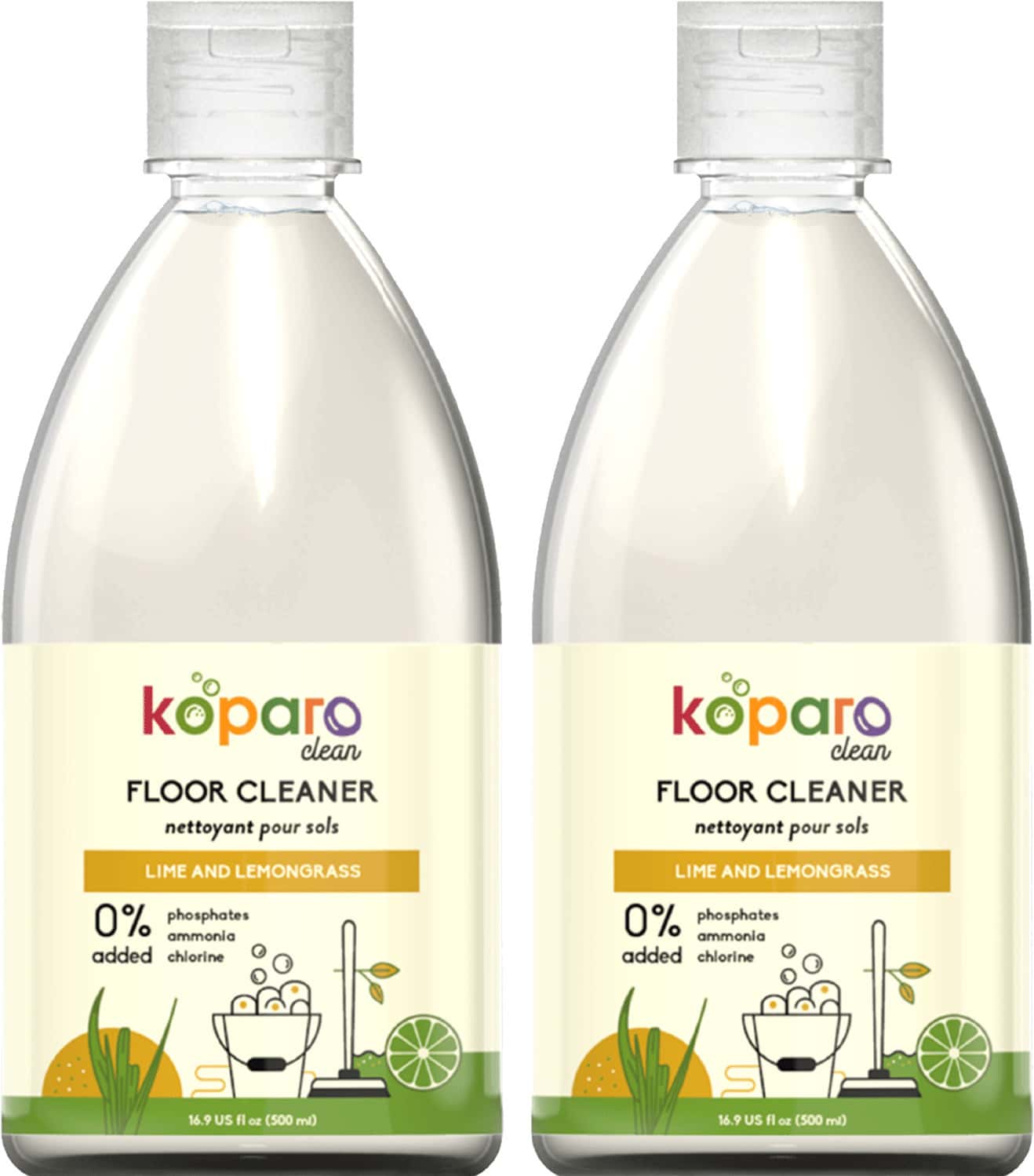 Koparo Floor Cleaner Infused With Teatree Oil - Lime & Lemon Grass - 500 Ml X 2