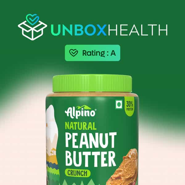 Alpino Natural Peanut Butter Crunchy 1 Kg |High Protein Peanut Butter | Unsweetened Vegan