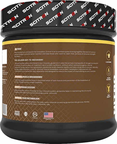 Scitron Nitro Series Glutamine (5G Glutamine | 41 Servings) - 250 G (Lychee)