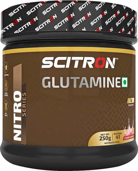 Scitron Nitro Series Glutamine (5G Glutamine | 41 Servings) - 250 G (Lychee)
