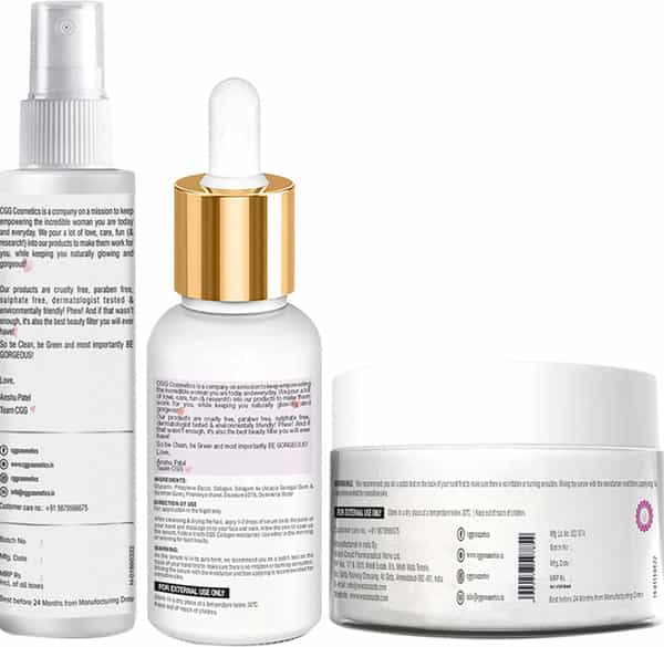 Cgg Cosmetics Collagen Serum 30Ml | Moisturizer 50Ml | Toner 100Ml Combo Packs