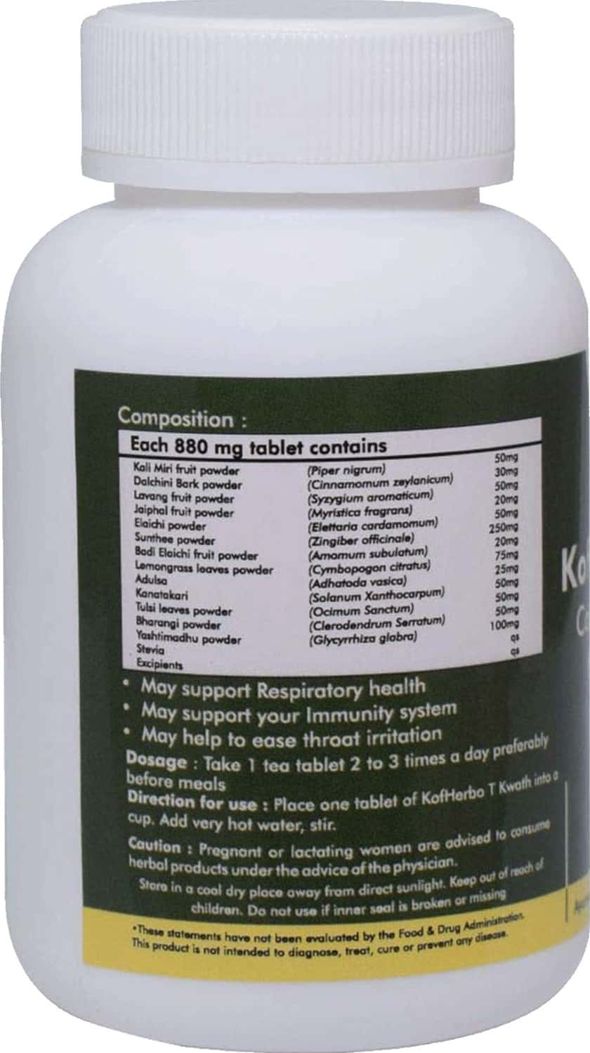 Buy GRAZING MEADOWS KOF HERBO TABLETS PURE AND NATURAL 30 TEA TABLETS