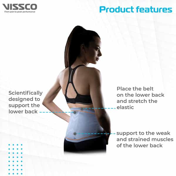 Vissco Lumbo Sacral Corset With Silicone Pressure For Optimum Compression - Small (Grey)
