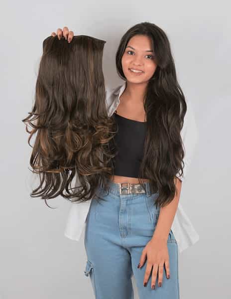 Streak Street Clip-In 24" Out Curl Mix Brown Hair Extensions