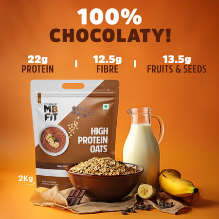 Muscleblaze Fit High Protein Oats 2 Kg | Dark Chocolate | Breakfast Cereals