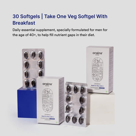 Origins Nutra Multi For Men (40+) | Boost Energy & Metabolism | Immune Support | Bone | 30 Soft Gels