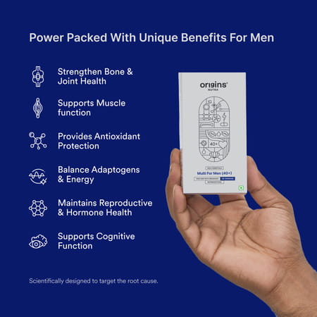 Origins Nutra Multi For Men (40+) | Boost Energy & Metabolism | Immune Support | Bone | 30 Soft Gels