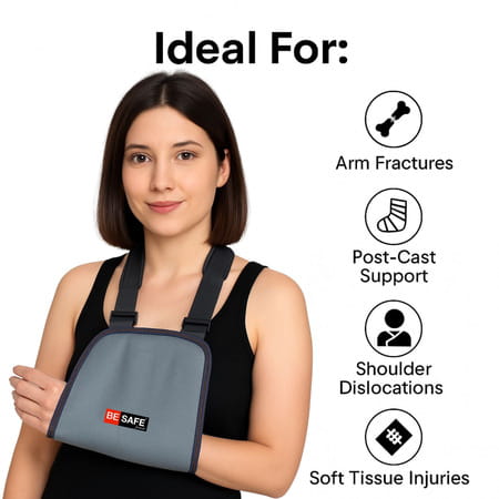 Besafe Forever Half Arm Sling Pouch Belt | Arm Brace Immobilizer (Grey)