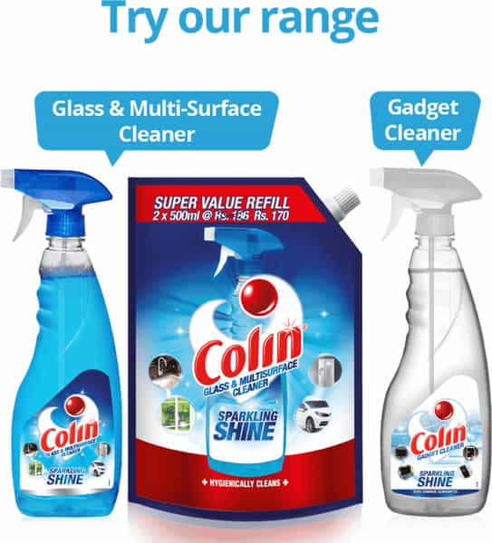 Colin Glass And Surface Cleaner Liquid Regular - 500Ml (Pack Of 3)