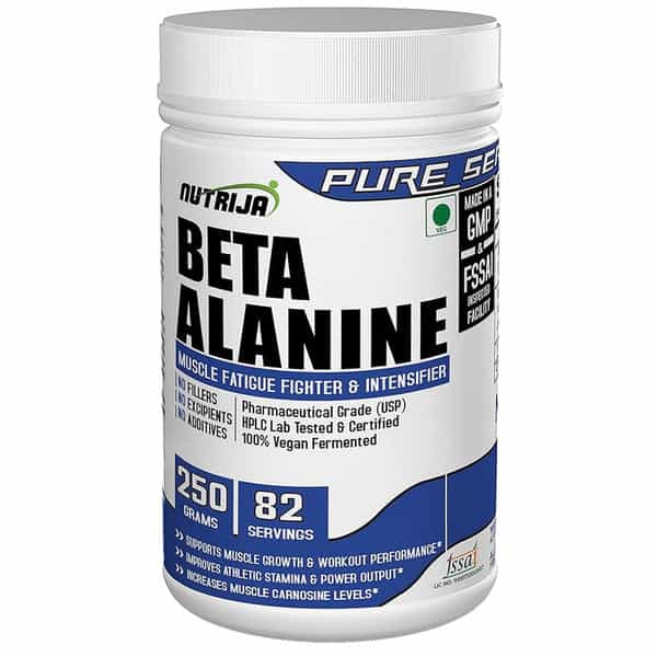 Nutrija Beta-Alanine Powder Best Pre Workout Supplement - 500 Grams (Unflavored)