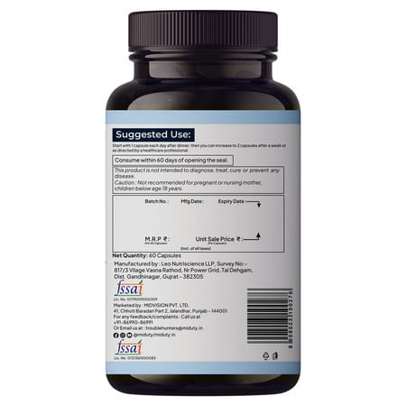 Miduty Sleep Well - Melatonin - Valerian Root - Deep Sleep Support - Stress Relief - 60 Capsules