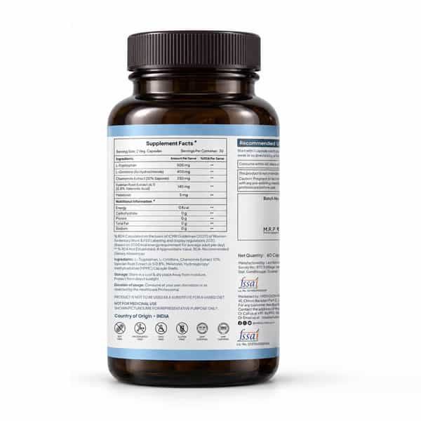 Miduty Sleep Well - Melatonin - Valerian Root - Deep Sleep Support - Stress Relief - 60 Capsules