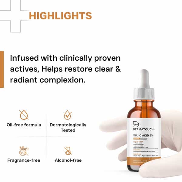 Dermatouch Kojic Acid 2% Serum | Best For Hyperpigmentation & Uneven Skin Tone | 30Ml