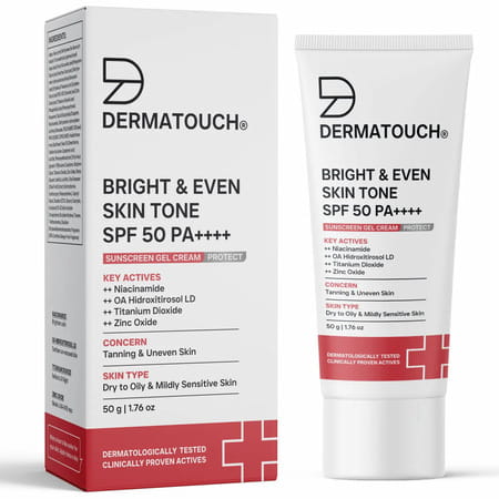 Dermatouch Bright & Even Skintone Spf50 Pa++++ Sunscreen | Dry To Oily & Mildly Sensitive Skin | 50g