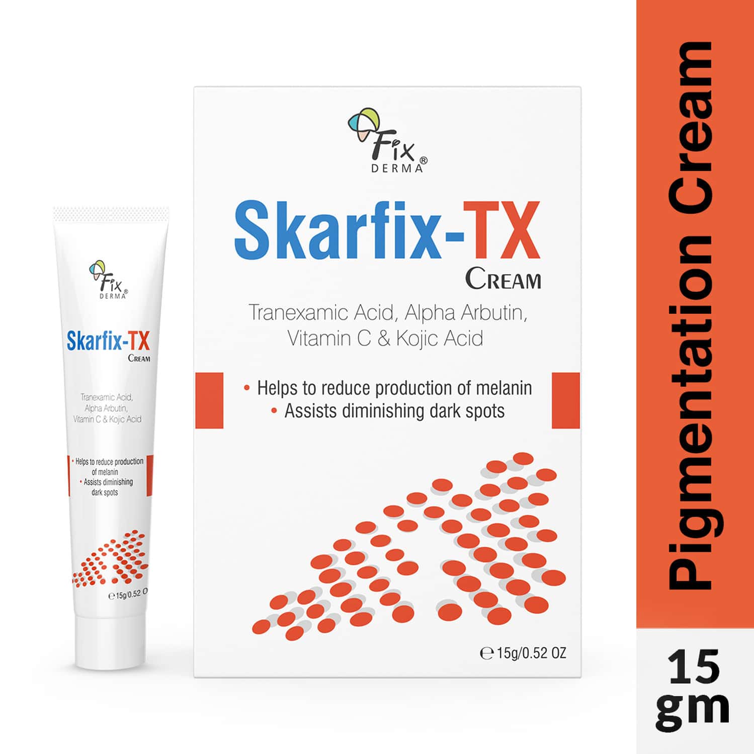 Fixderma Skarfix-tx Face Cream | With 2% Kojic Acid | For Pigmentation | Blemishes | Dark Spots 15gm