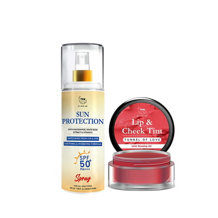 Tnw-The Natural Wash Skincare Combo With Sun Protection Spf 50 Spray & Tunnel Of Love Lip & Cheek Ti