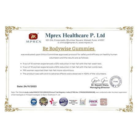 Be Bodywise Biotin Hair Gummies For Stronger & Shinier Hair No Added Sugar Strawberry Flavor 60 No'S