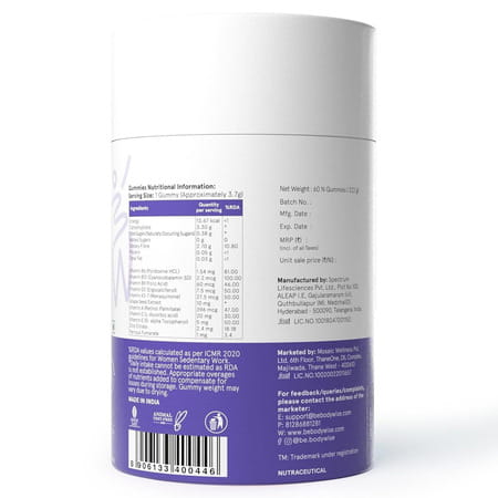 Be Bodywise Biotin Hair Gummies For Stronger & Shinier Hair No Added Sugar Strawberry Flavor 60 No'S