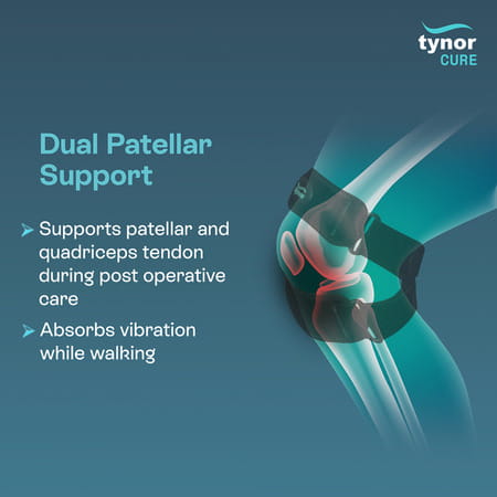 Tynor Dual Patellar Support Black Universal 1 Unit