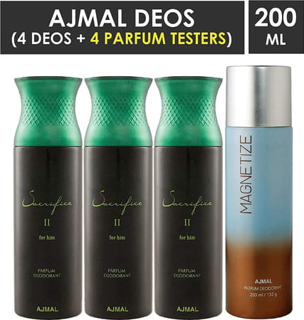 Ajmal 3 Sacrifice Ii For Him For Men & 1 Magnetize For Men & Women Deo Each 200Ml Combo Pack Of 4