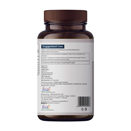 Miduty Magnesium Relax Chelated -Migraine-High Bp-Constipation-Magnesium Bisglycinate-60 Capsules