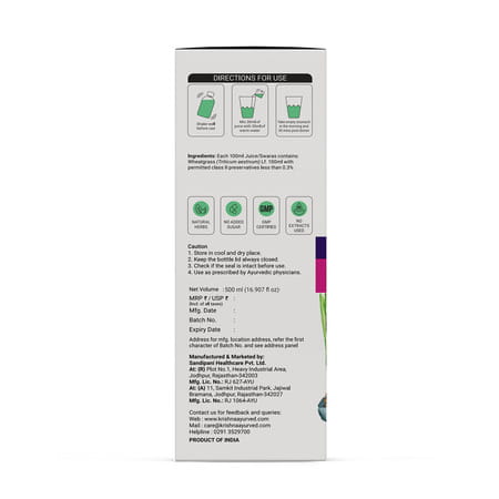 Krishna's Wheatgrass Juice 500 Ml