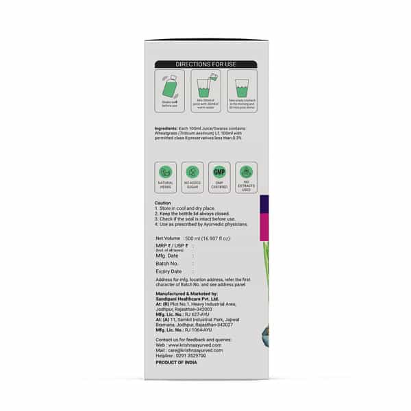 Krishna's Wheatgrass Juice 500 Ml