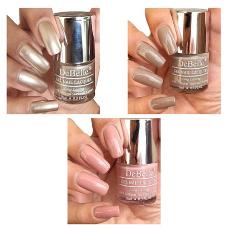 Debelle Gel Nail Polish Combo Of 3 Chrome Beigemauve Pink) 24ml (8ml Each) Gift For Women