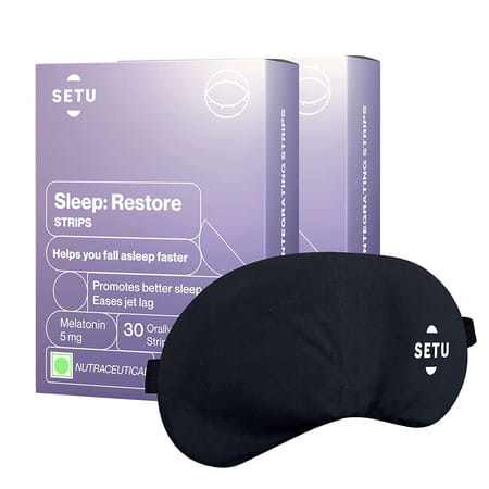 Melatonin 5mg - Orally Dissolving 30 Strips + Eye Mask | Promotes Relaxation & Sleep