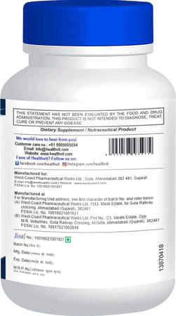 Healthvit L-Theanine 100 Mg 60 Tablets Stress Management