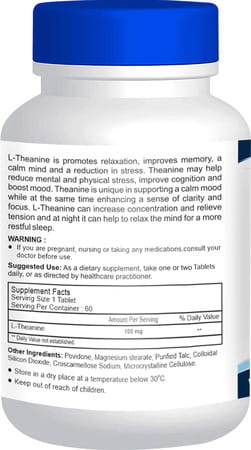 Healthvit L-Theanine 100 Mg 60 Tablets Stress Management