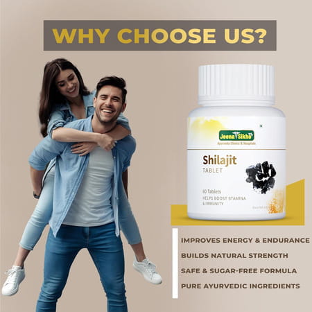 Jeena Sikho Shilajit Tablets |Herbal Supplement For Strength | Stamina And Power | 60 Tablets