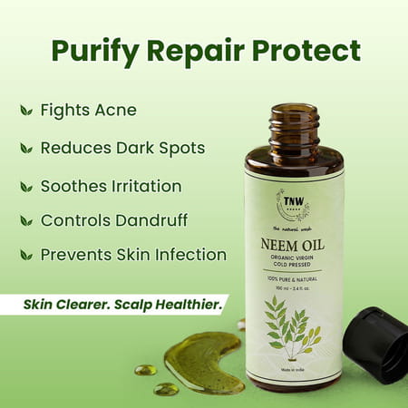 Tnw-The Natural Wash Pure Cold Pressed Neem Oil For Skin And Hair - 100 Ml