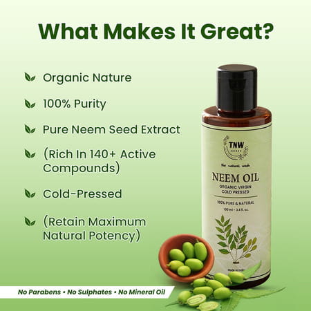 Tnw-The Natural Wash Pure Cold Pressed Neem Oil For Skin And Hair - 100 Ml