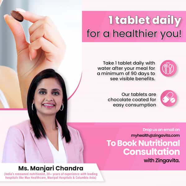 Zingavita Multivitamin Tablets For Women 120 Count With Vitamins Calcium & Iron