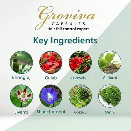 Groviva Hair Care Capsules (60 Caps) (Pack Of 3)