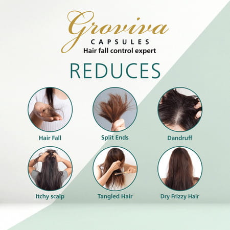 Groviva Hair Care Capsules (60 Caps) (Pack Of 3)