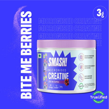 Smash Micronised Creatine Monohydrate Powder | Bite Me Berries (30 Servings | 120g)