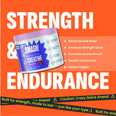 Smash Micronised Creatine Monohydrate Powder | Bite Me Berries (30 Servings | 120g)