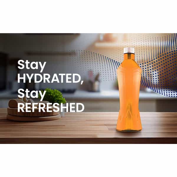 Rosa Glacier Orange Water Bottle I 100 % Food Grade Plastic I Premium Leak-Break Proof I 1 Ltr * 3