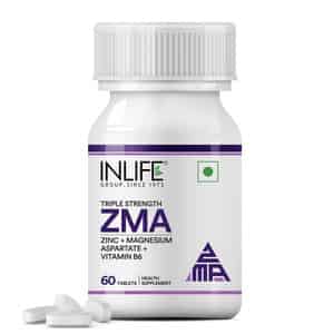 Inlife Zma (zinc Magnesium Aspartate & Vitamin B6) For Men And Women 60 Tablets
