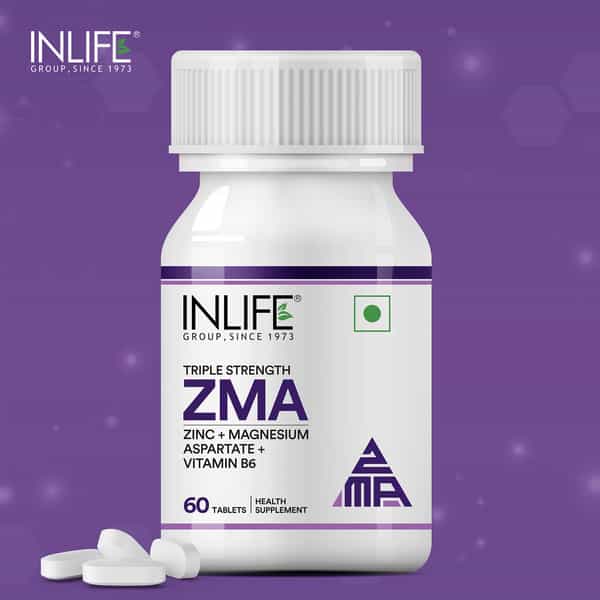 Inlife Zma (Zinc Magnesium Aspartate & Vitamin B6) For Men And Women 60 Tablets