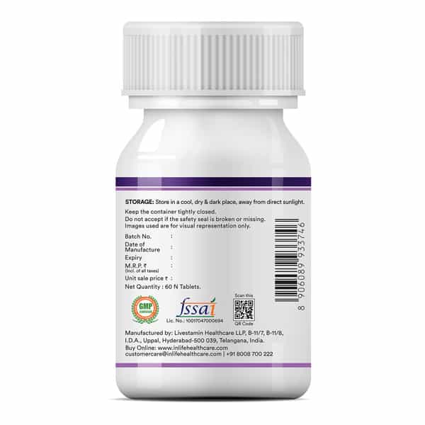 Inlife Zma (Zinc Magnesium Aspartate & Vitamin B6) For Men And Women 60 Tablets