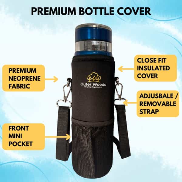 Outer Woods Insulin Cooler Bottle Case With 10 Mini Ice Gel Packs | 20+ Hrs Cooling | Large - Blue